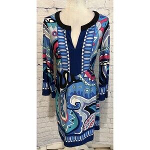 WOMEN’s PSYCHEDELIC/GEOMETRIC SUNNY LEIGH DRESS 3/4 SLEEVES Small